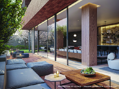 Perspectiva ilustrada do Open Lounge